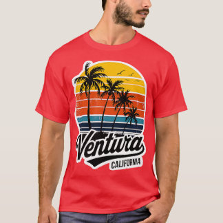 Ventura Kalifornien Vintage Sonnenuntergang Palmen T-Shirt