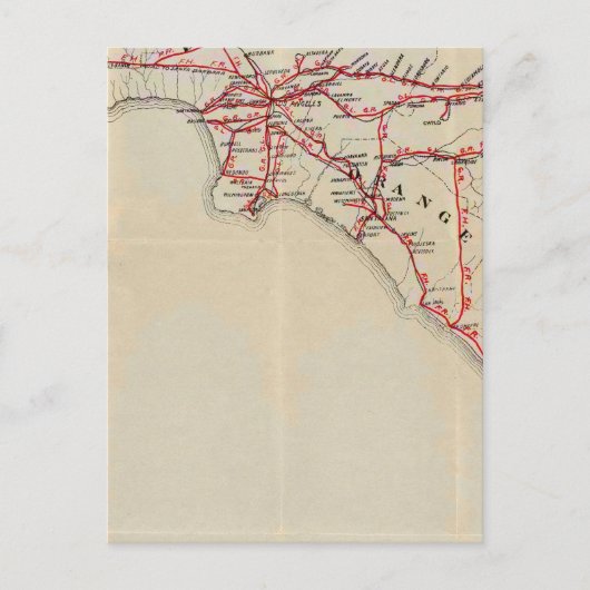 Ventura, Los Angeles, San Bernardino, Orange Postkarte (Vorderseite)