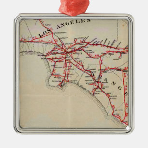 Ventura, Los Angeles, San Bernardino, orange Silbernes Ornament