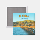Ventura Pier Beach California Vintag Magnet (Vorderseite/Rückseite)
