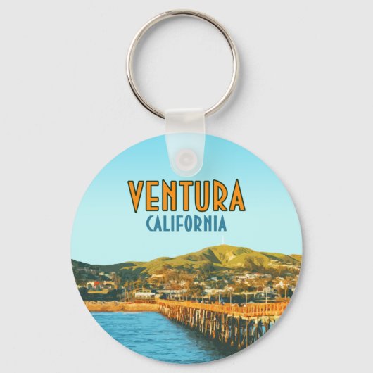 Ventura Pier Beach California Vintag Schlüsselanhänger (Vorderseite)