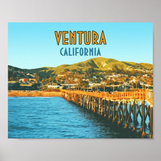 Ventura Pier Beach California Vintage Poster (Vorne)