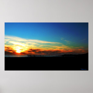 Ventura-Pier-Sonnenuntergang-am 8. Januar 2012 Poster