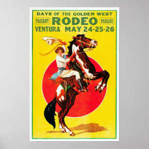 Ventura Rodeo, 1933. Vintage Werbung Poster