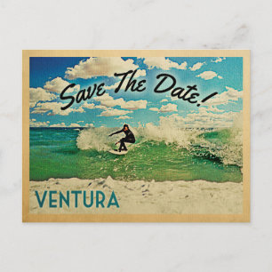 Ventura Save the Date California Surfing Ankündigungspostkarte