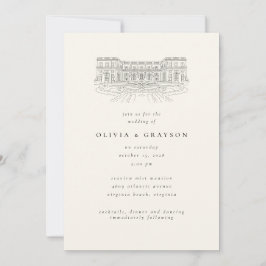 Venue Illustration Old Money Aesthetic, Wedding  Einladung