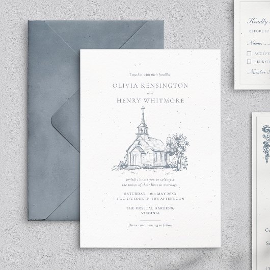 Venue Sketch | Einladung zur kirchlichen Hochzeit