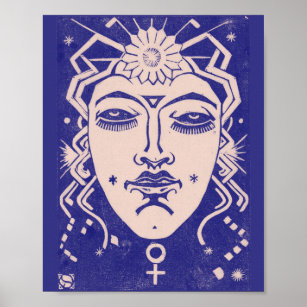 Venus Aphrodite Goddess of Liebe Mythology Blue Poster