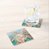 Venus auf den Waves von François Boucher Rechteckiger Pappuntersetzer (Vor Ort)