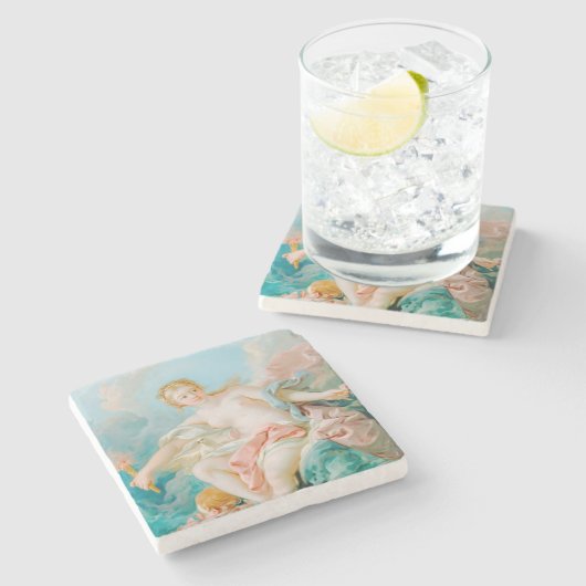 Venus auf den Waves von François Boucher Steinuntersetzer (Seitenansicht)