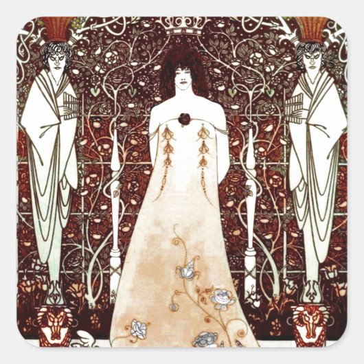 Venus between Terminal gods Quadratischer Aufkleber (Vorderseite)