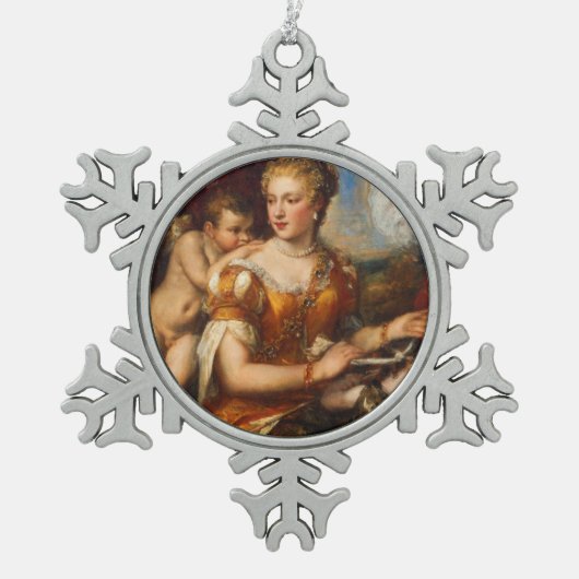 Venus Blindfaltung Cupid Snowflake Ornament (Vorderseite)