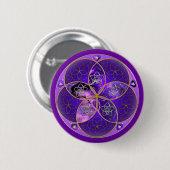 Venus Blume der Liebe schöne Künste violett rosa Button (Vorne & Hinten)