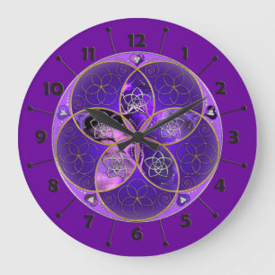 Venus Blume der Liebe schöne Künste violett rosa Große Wanduhr