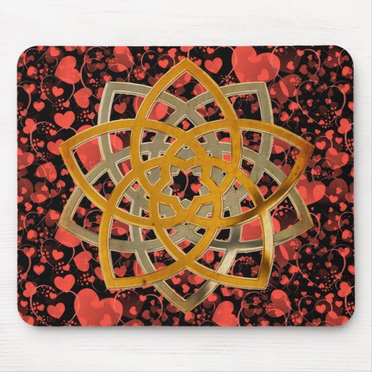 Venus Blume Duo - antikes Metall | Herzmuster Mousepad (Vorne)