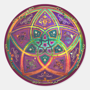 Venus-Blume Liebe-schöne Künste orientalischen Runder Aufkleber