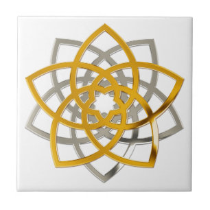 VENUS BLUME / Venusblume doppelter GOLD SILVER Fliese