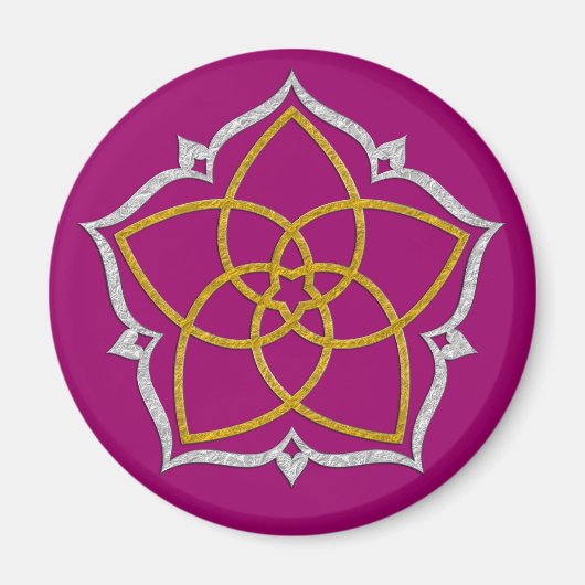 VENUS BLUME / Venusblume Lotus GOLD SILVER Magnet (Vorne)