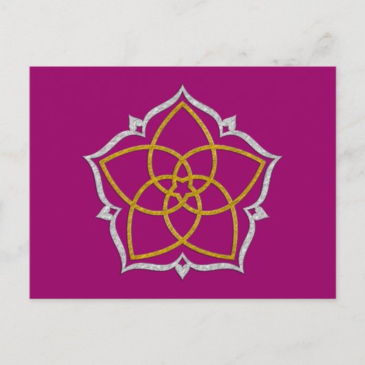VENUS BLUME / Venusblume Lotus GOLD SILVER Postkarte (Vorderseite)