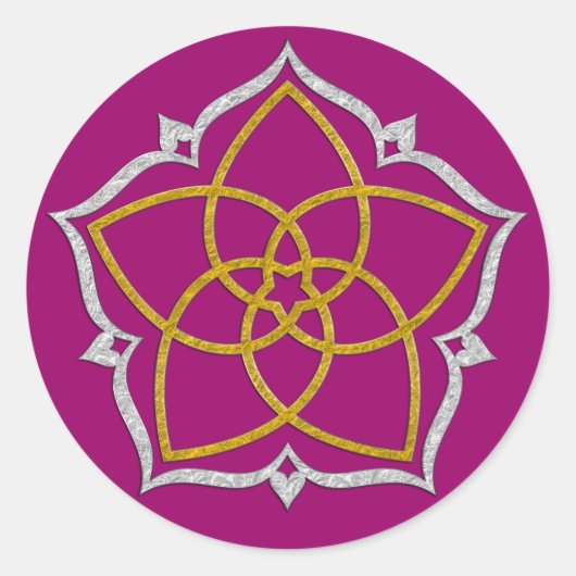 VENUS BLUME / Venusblume Lotus GOLD SILVER Runder Aufkleber (Vorderseite)