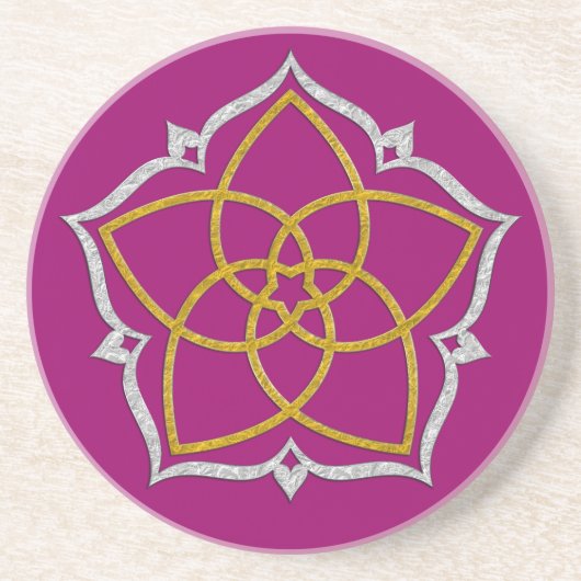VENUS BLUME / Venusblume Lotus GOLD SILVER Untersetzer (Vorne)