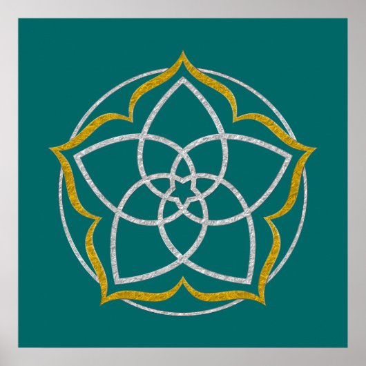 VENUS BLUME / Venusblume Lotus SILVER GOLD Poster (Vorne)