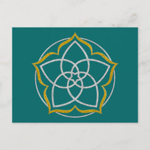 VENUS BLUME / Venusblume Lotus SILVER GOLD Postkarte