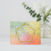 VENUS BLUME / Venusblume Lotus SILVER GOLD Postkarte (Stehend Vorderseite)