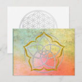 VENUS BLUME / Venusblume Lotus SILVER GOLD Postkarte (Vorne/Hinten)