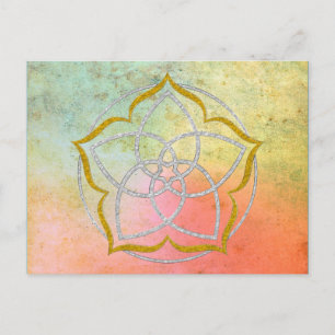 VENUS BLUME / Venusblume Lotus SILVER GOLD Postkarte