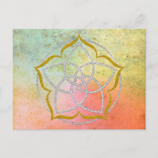 VENUS BLUME / Venusblume Lotus SILVER GOLD Postkarte (Vorderseite)
