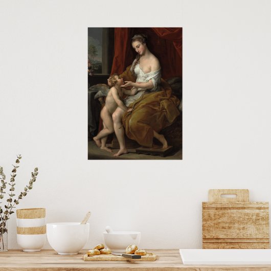 Venus Caressing Cupid Poster (Küche)
