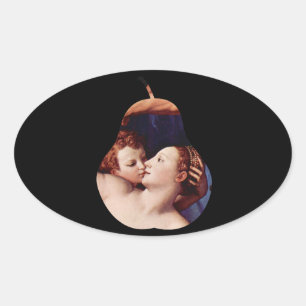 Venus Cupid Follikelzeit von Bronzino Oval Sticker
