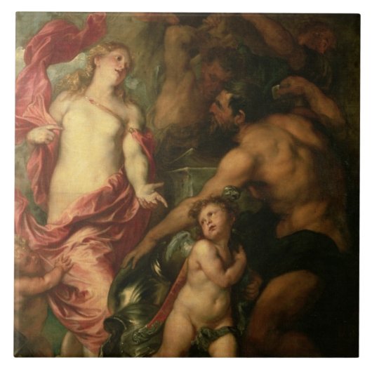 Venus, das Vulcan für die Rüstung von Aeneas fragt Fliese (Vorderseite)