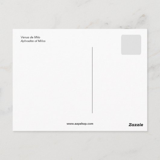 Venus De Milo Postkarte (Rückseite)