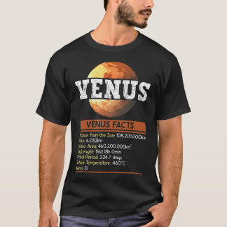 Venus Facts - Venus Planet Space Lover T - Shirt