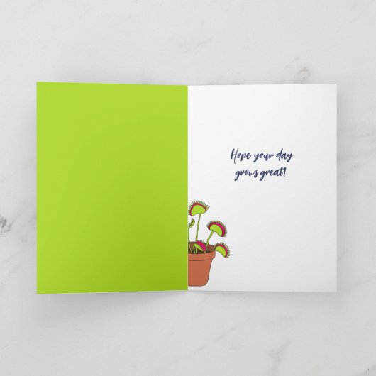 Venus Fly Trap Pflanze Illustration Personalisiert Karte (Innenseite)