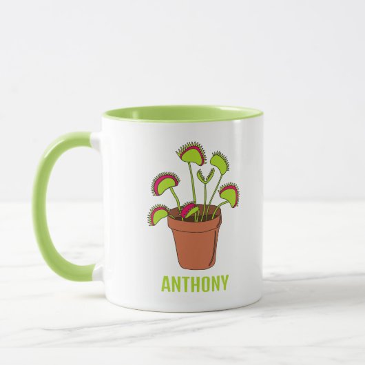 Venus Fly Trap Pflanze Illustration Personalisiert Tasse (Links)
