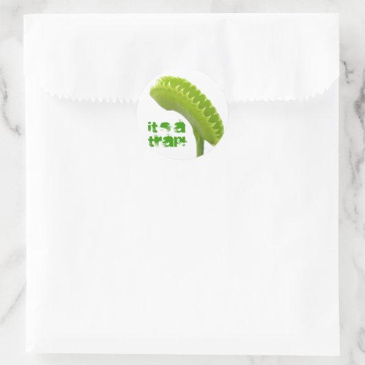 Venus Fly Trap Runder Aufkleber (Tasche)