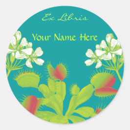 Venus Flytrap Book Label Runder Aufkleber