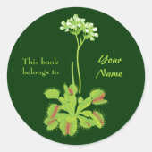 Venus Flytrap Buchzeichen Runder Aufkleber (Vorderseite)