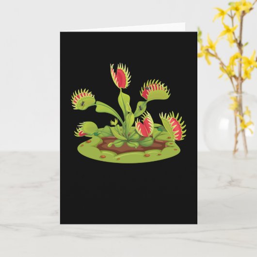 Venus Flytrap Carnivorous Karte (Gelbe Blume)