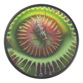 Venus Flytrap Floral Bold Fun Whimsical Eishockey Puck