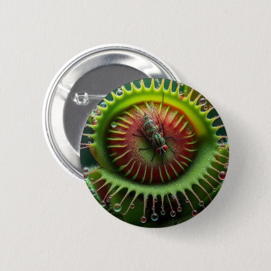 Venus Flytrap Floral Fun Bold Whimsical  Button (Vorne & Hinten)