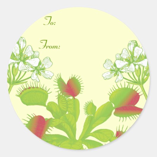 Venus Flytrap Geschenk Runder Aufkleber (Vorderseite)