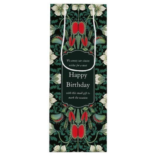 Venus Flytrap Gothic Botanical Personalisiert Geschenktüte Für Weinflaschen (Vorderseite)