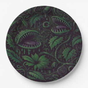 Venus Flytrap Green Slime Halloween-Party Pappteller