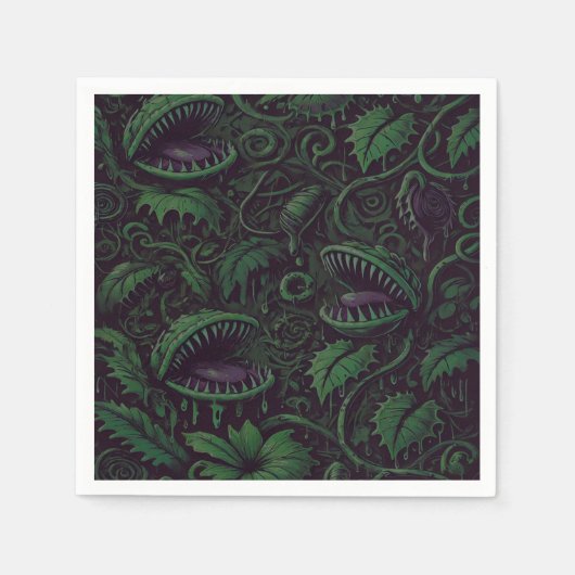 Venus Flytrap Green Slime Halloween-Party Serviette (Vorderseite)