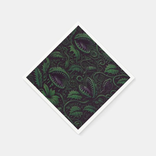 Venus Flytrap Green Slime Halloween-Party Serviette (Ecke)