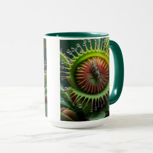 Venus Flytrap Grün und Rot Tasse (VorderseiteRechts)